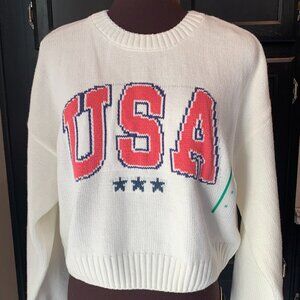 USA Crop Sweater MEDIUM NWT